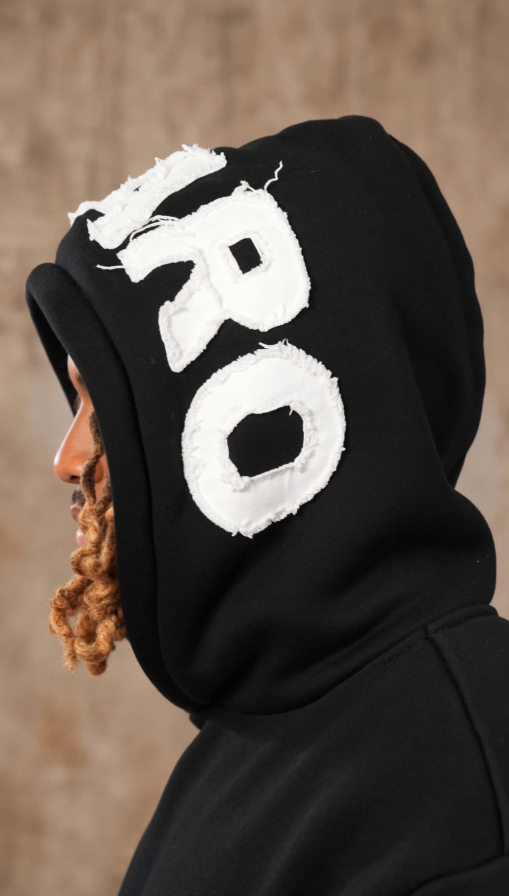 Appliqué  Black Hoodie