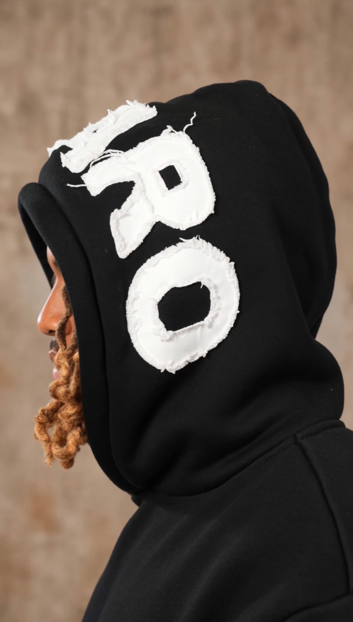 Appliqué  Black Hoodie
