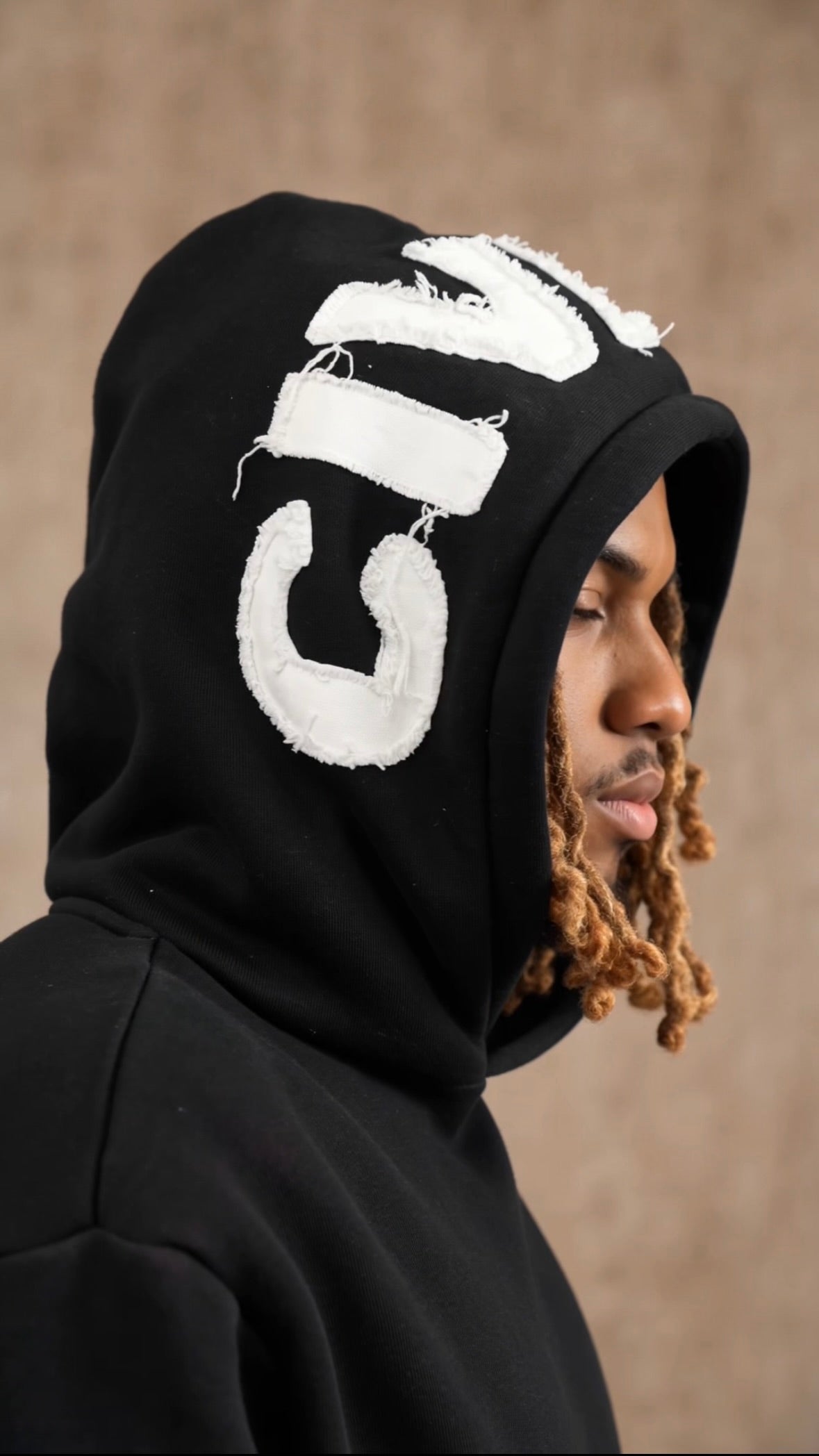 Appliqué  Black Hoodie