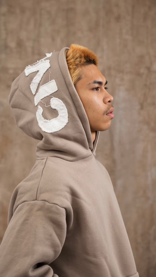 Appliqué  Brown Hoodie