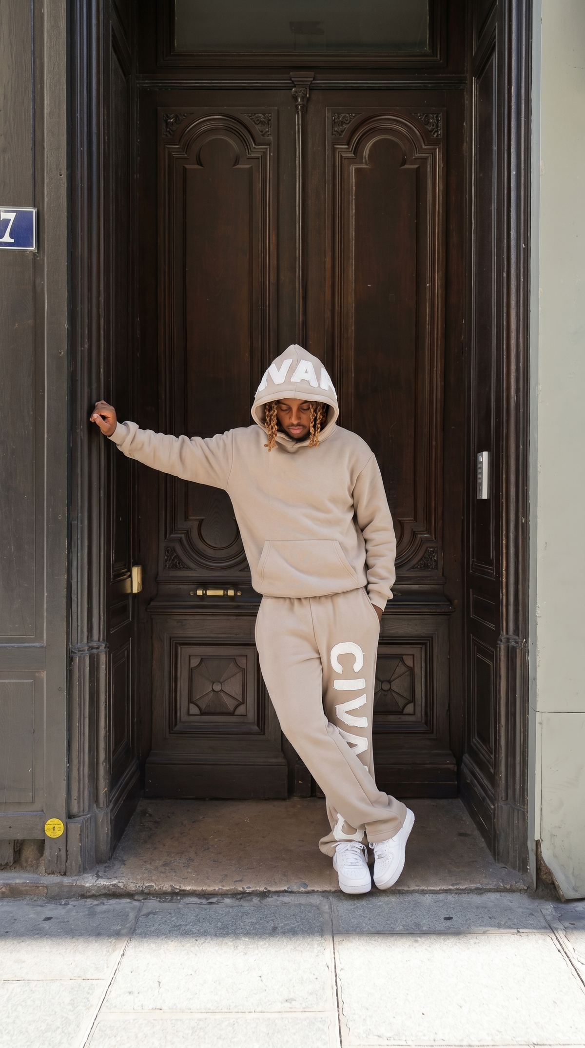 Appliqué  Brown Hoodie