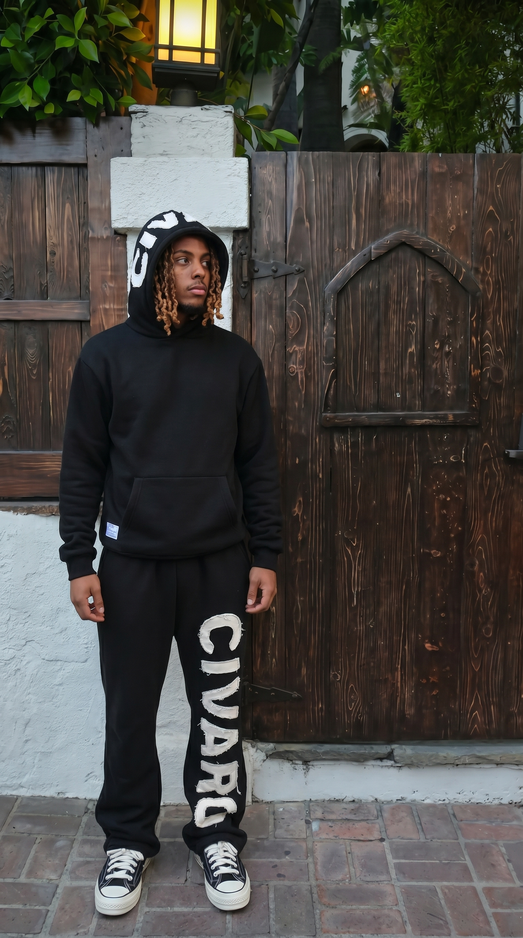 Appliqué  Black Hoodie