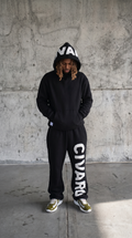 Appliqué Black Sweatpants