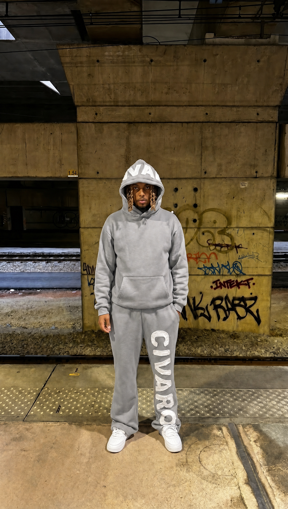 Appliqué  Grey Hoodie