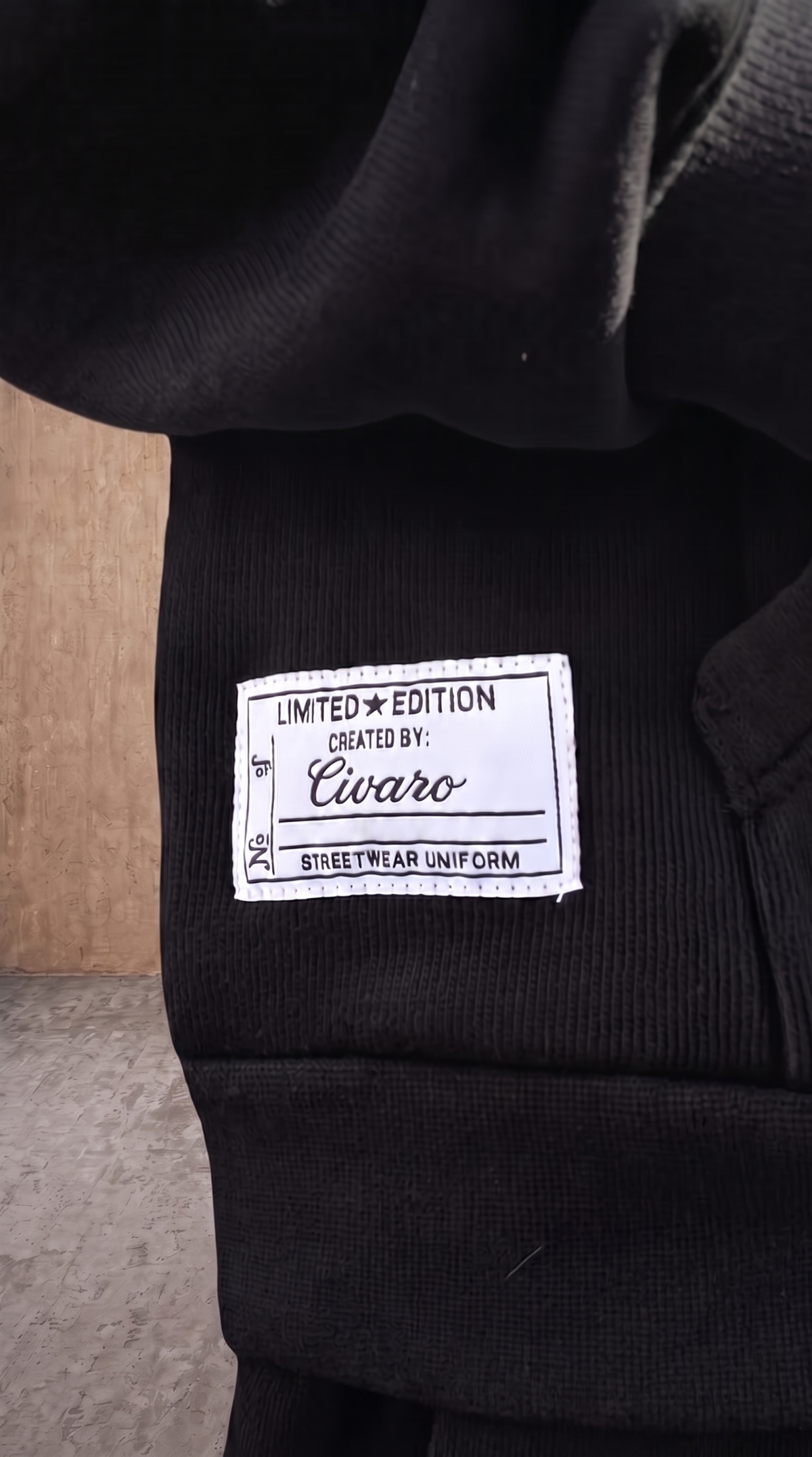 Appliqué  Black Hoodie
