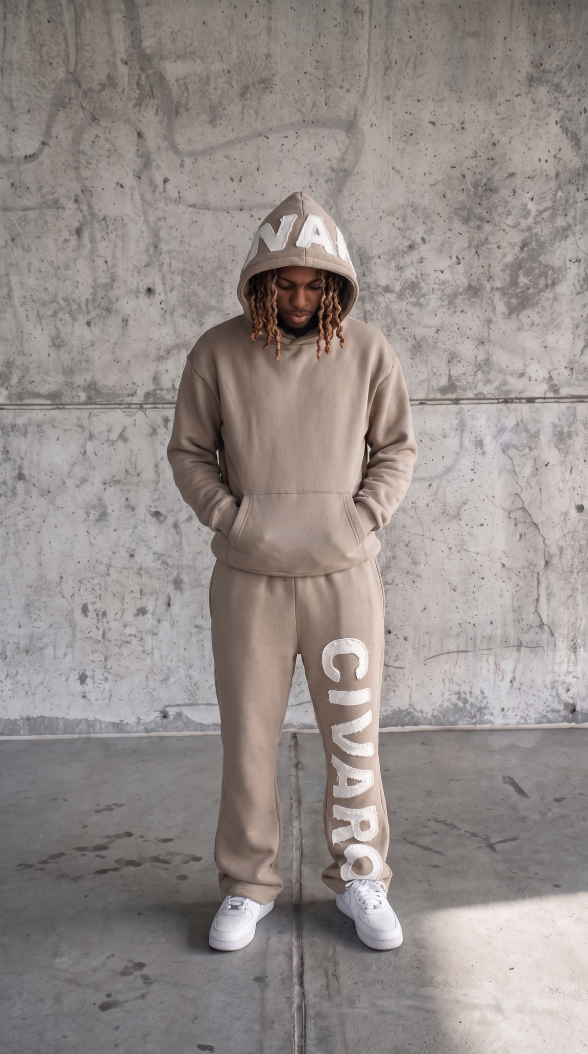 Appliqué  Brown Sweatpants