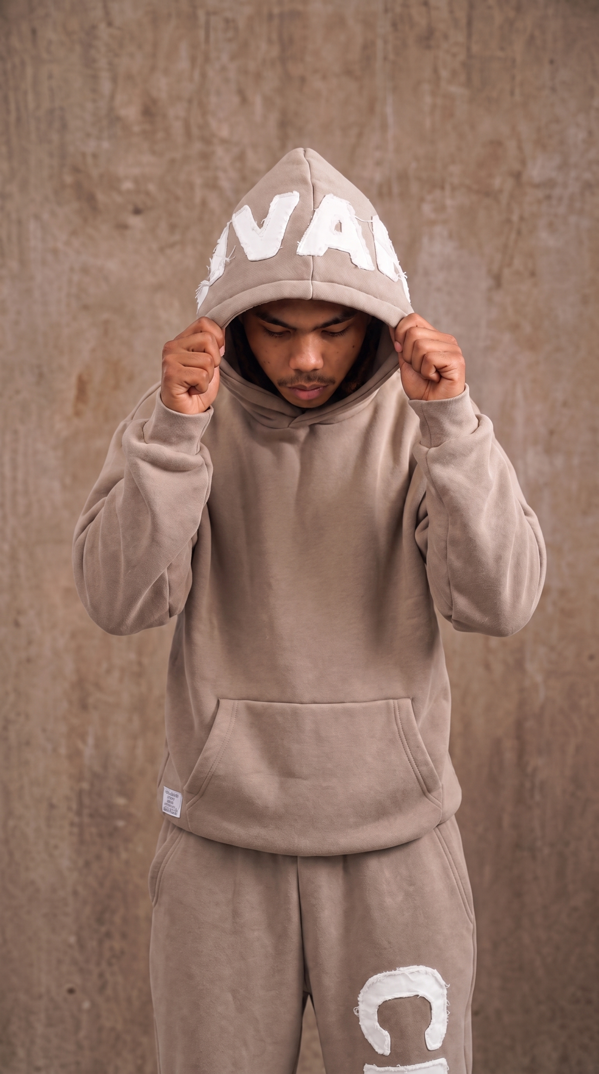 Appliqué  Brown Hoodie