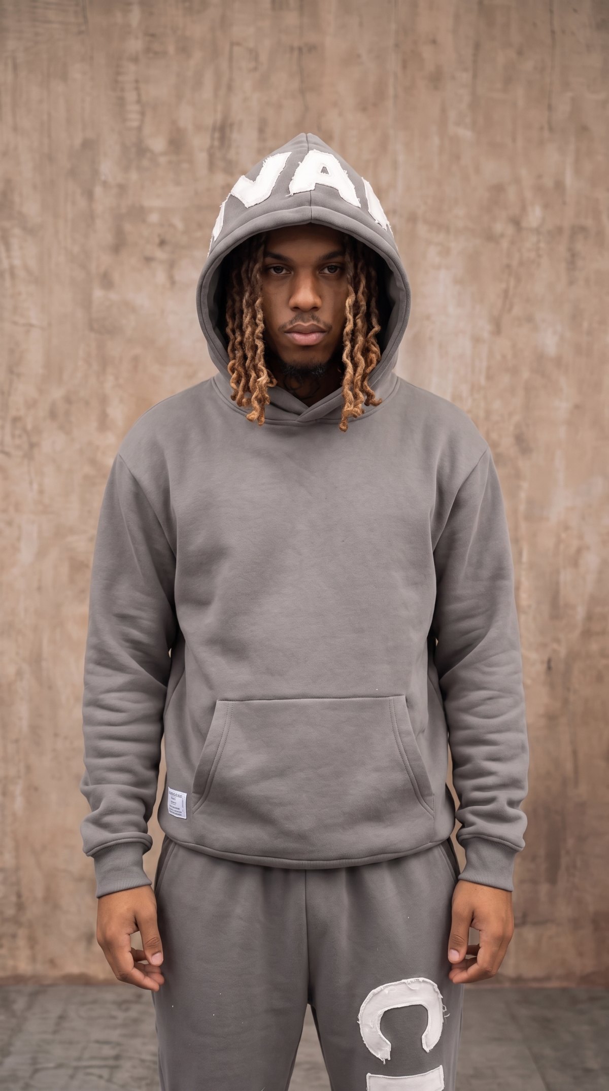 Appliqué  Grey Hoodie