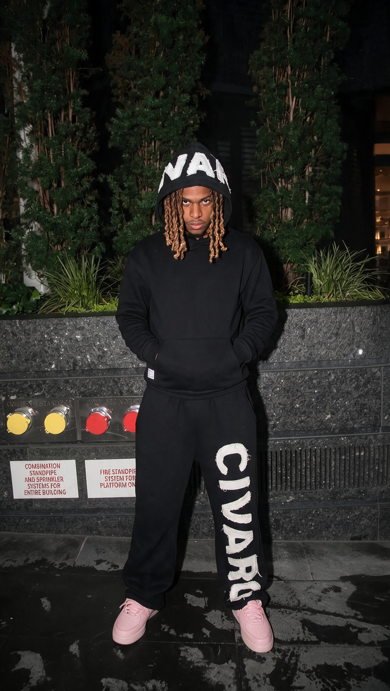 Appliqué  Black Hoodie