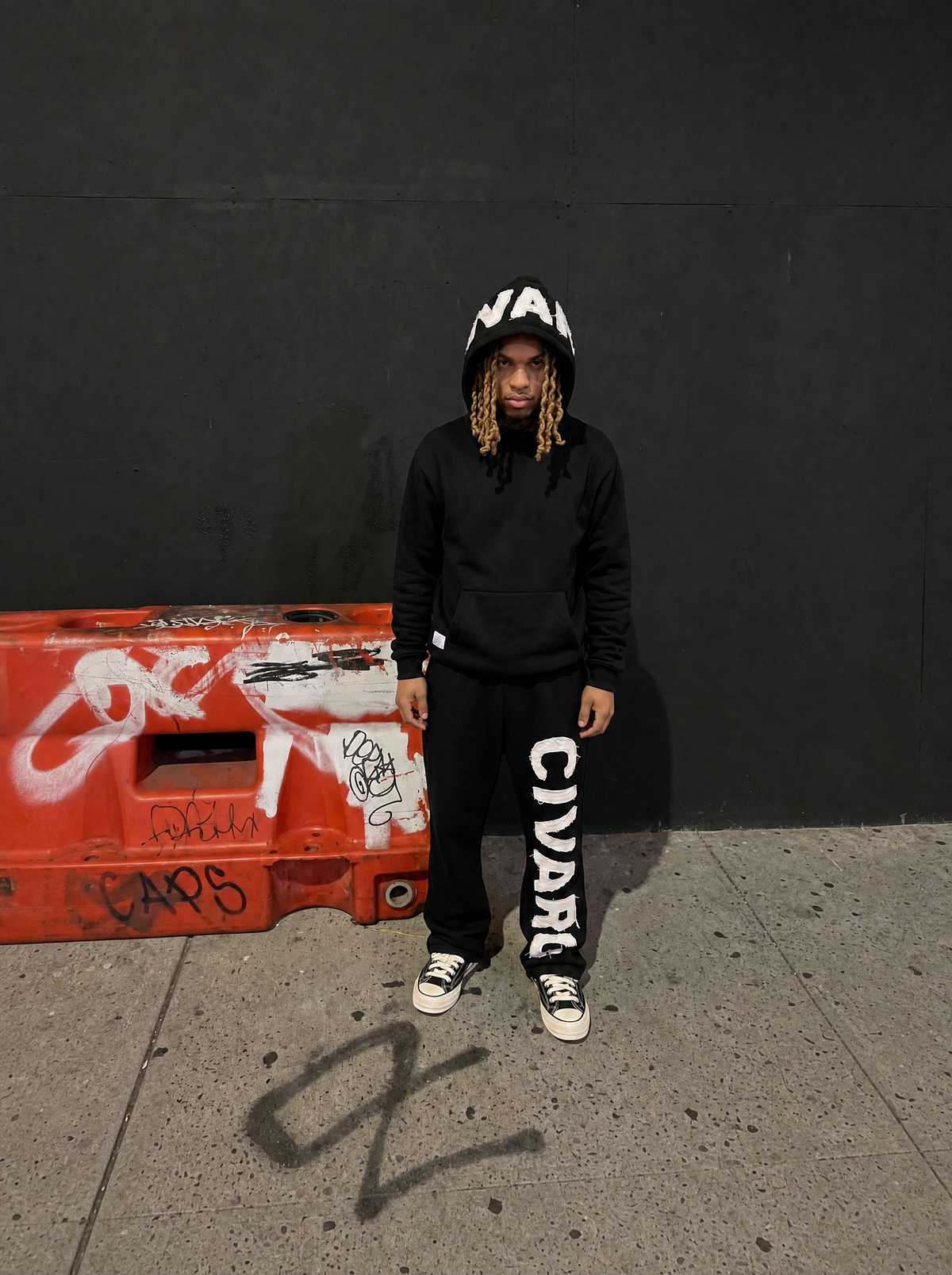 Appliqué Black Sweatpants
