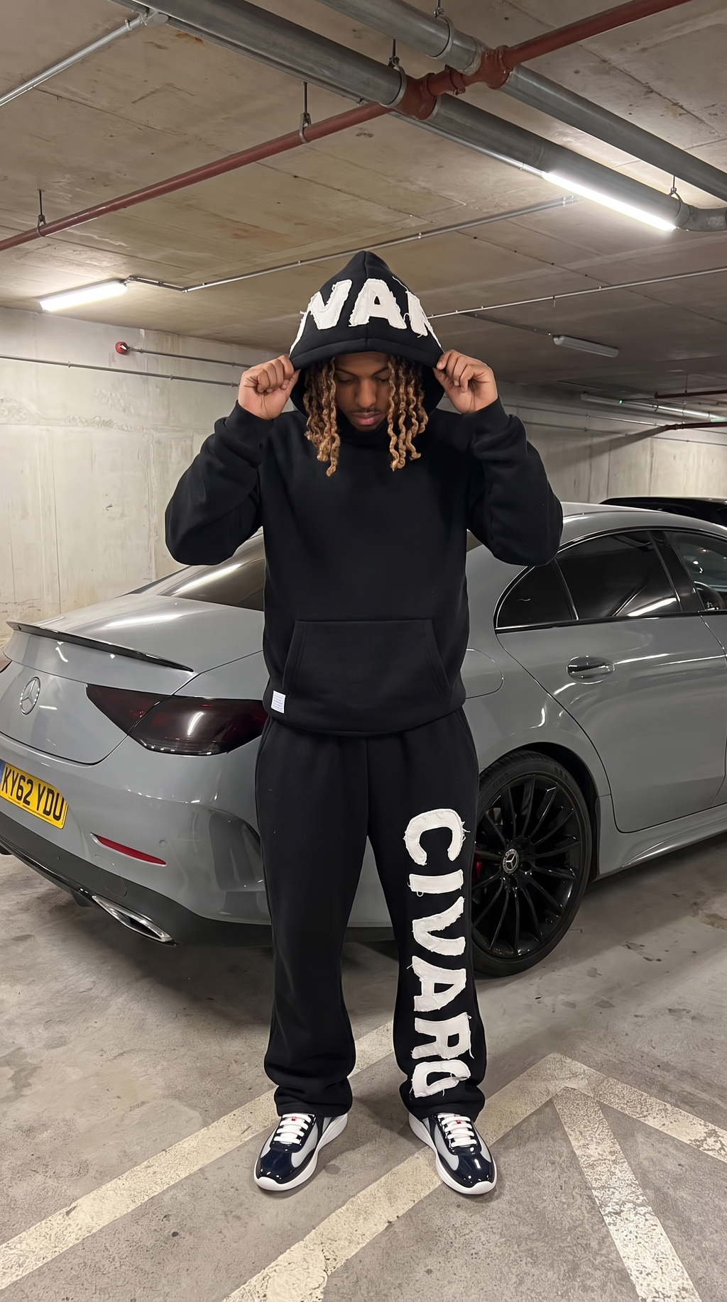 Appliqué  Black Hoodie